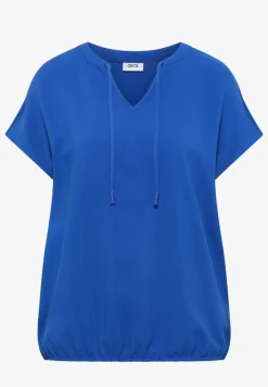Kurzarm Bluse mit Strukturmix