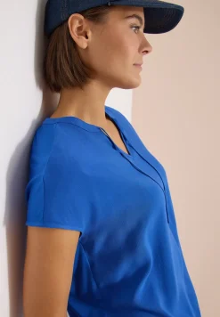 Kurzarm Bluse mit Strukturmix