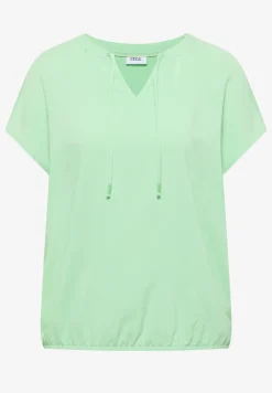 Kurzarm Bluse mit Strukturmix