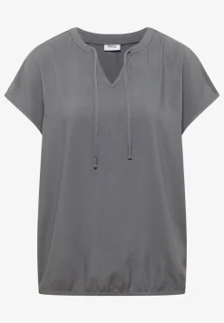 Kurzarm Bluse mit Strukturmix
