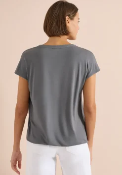 Kurzarm Bluse mit Strukturmix