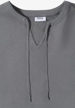 Kurzarm Bluse mit Strukturmix