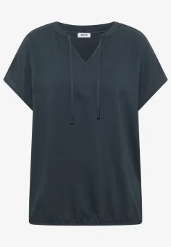 Kurzarm Bluse mit Strukturmix