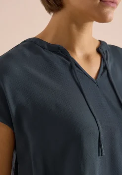 Kurzarm Bluse mit Strukturmix