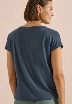 Kurzarm Bluse mit Strukturmix