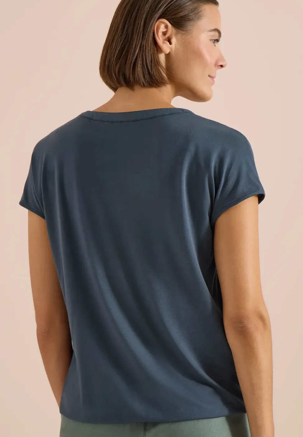 Kurzarm Bluse mit Strukturmix