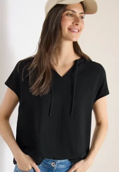Kurzarm Bluse mit Strukturmix