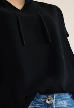 Kurzarm Bluse mit Strukturmix