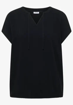 Kurzarm Bluse mit Strukturmix