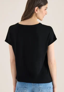 Kurzarm Bluse mit Strukturmix