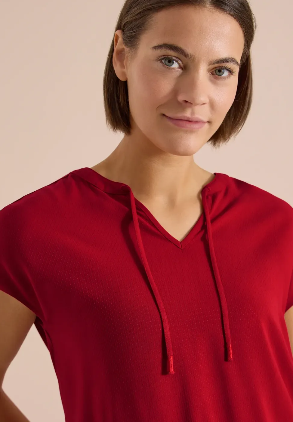 Kurzarm Bluse mit Strukturmix