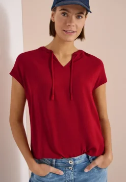 Kurzarm Bluse mit Strukturmix