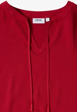 Kurzarm Bluse mit Strukturmix