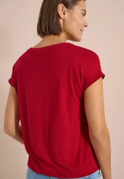 Kurzarm Bluse mit Strukturmix