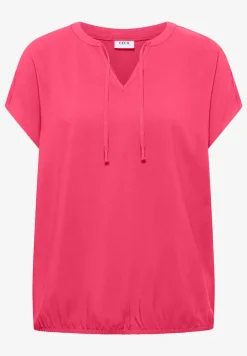 Kurzarm Bluse mit Strukturmix