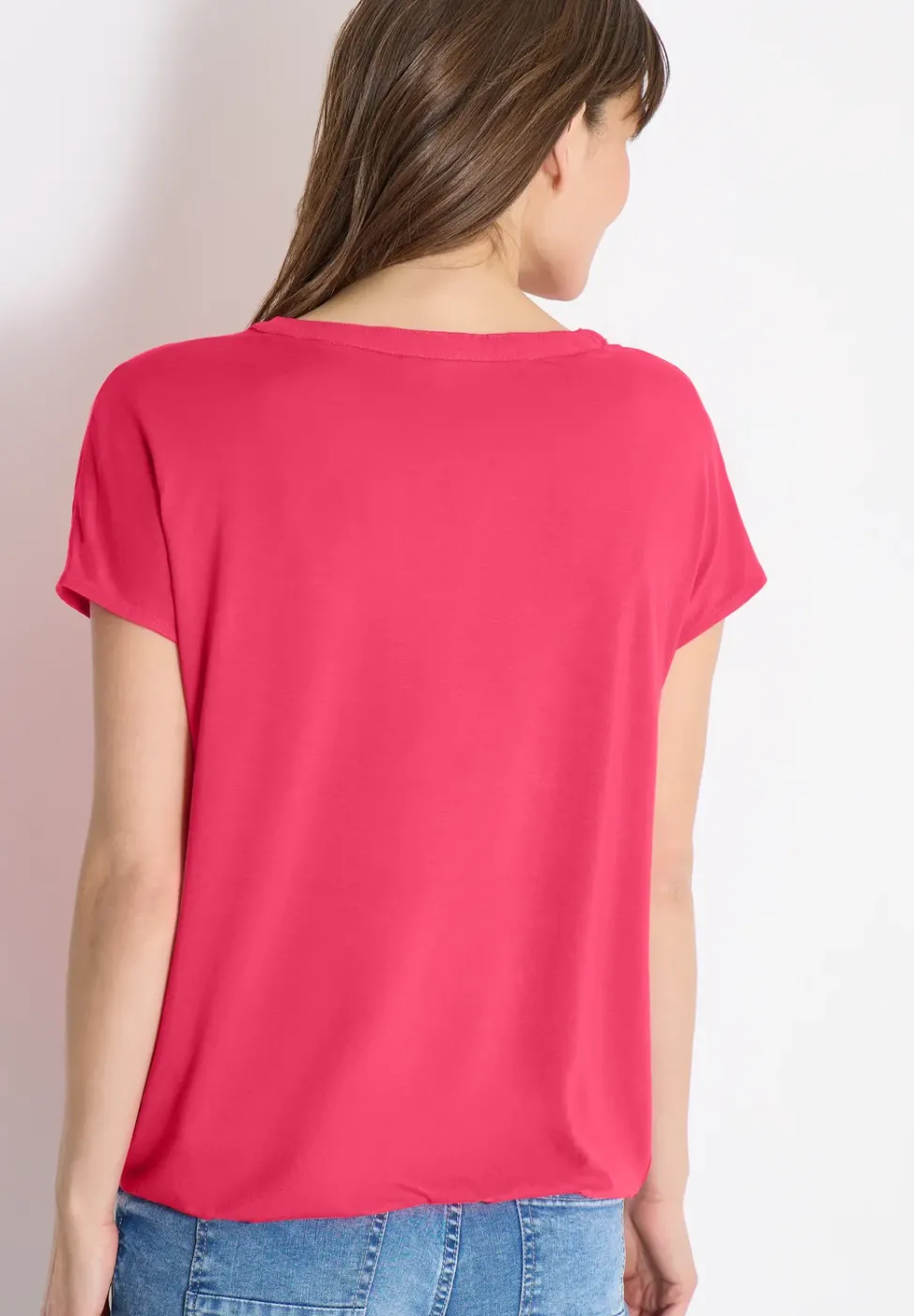 Kurzarm Bluse mit Strukturmix