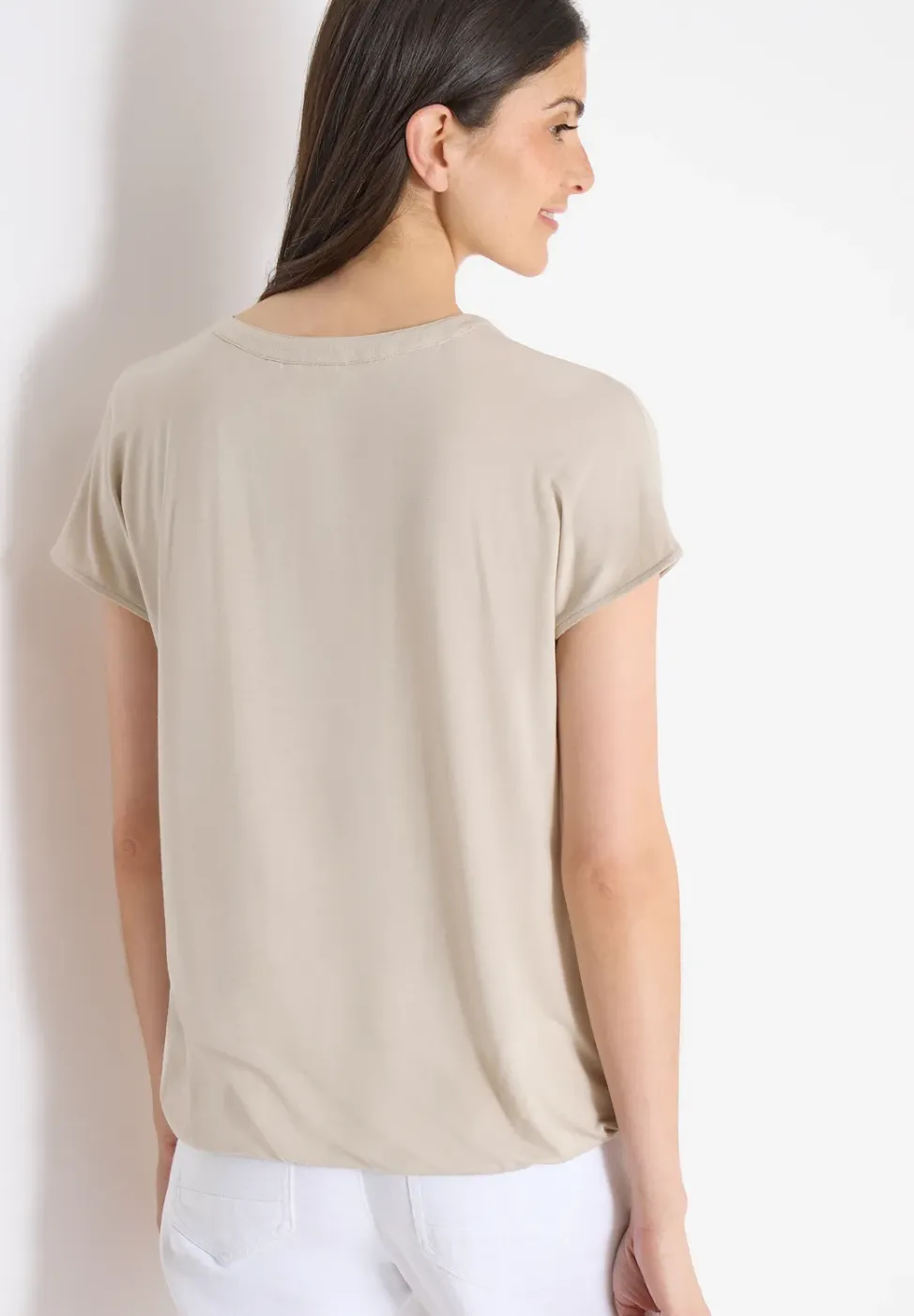 Kurzarm Bluse mit Strukturmix