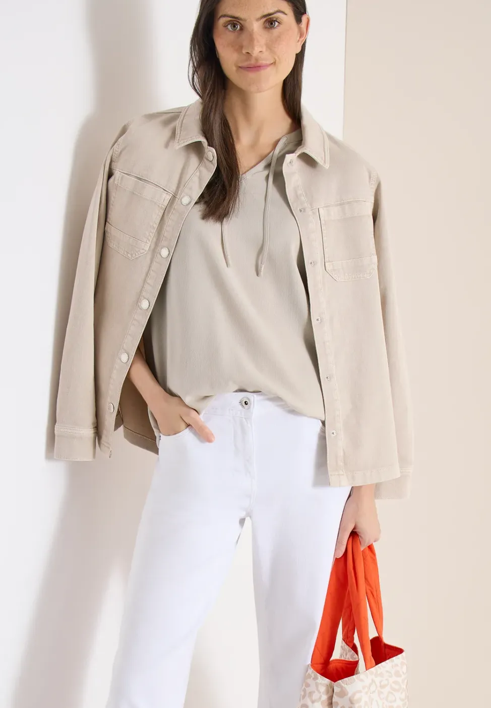 Kurzarm Bluse mit Strukturmix