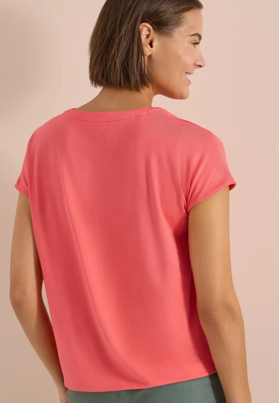 Kurzarm Bluse mit Strukturmix