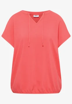 Kurzarm Bluse mit Strukturmix