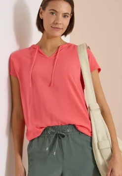 Kurzarm Bluse mit Strukturmix