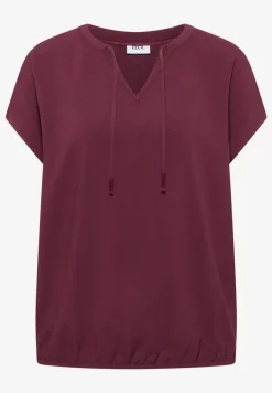Kurzarm Bluse mit Strukturmix