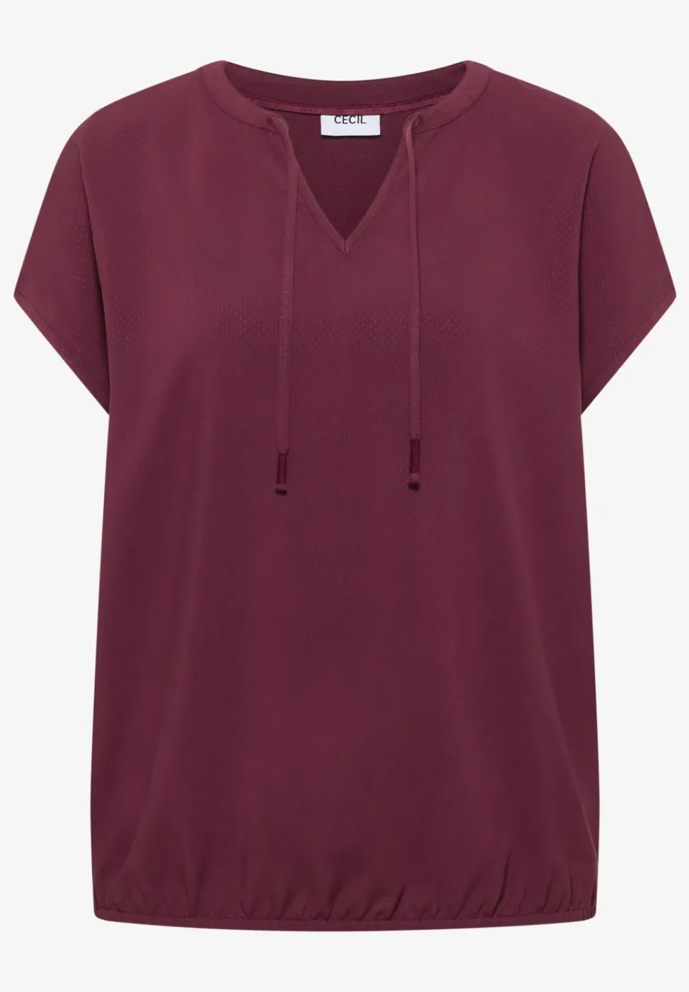 Kurzarm Bluse mit Strukturmix