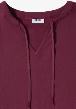 Kurzarm Bluse mit Strukturmix