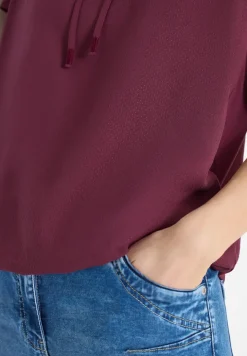 Kurzarm Bluse mit Strukturmix