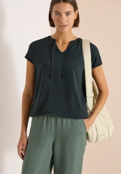 Kurzarm Bluse mit Strukturmix