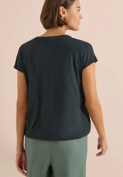 Kurzarm Bluse mit Strukturmix