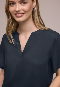 Kurzarm Bluse mit Turn-Up