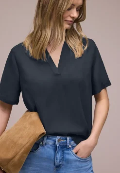 Kurzarm Bluse mit Turn-Up