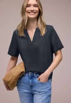 Kurzarm Bluse mit Turn-Up