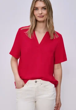 Kurzarm Bluse mit Turn-Up