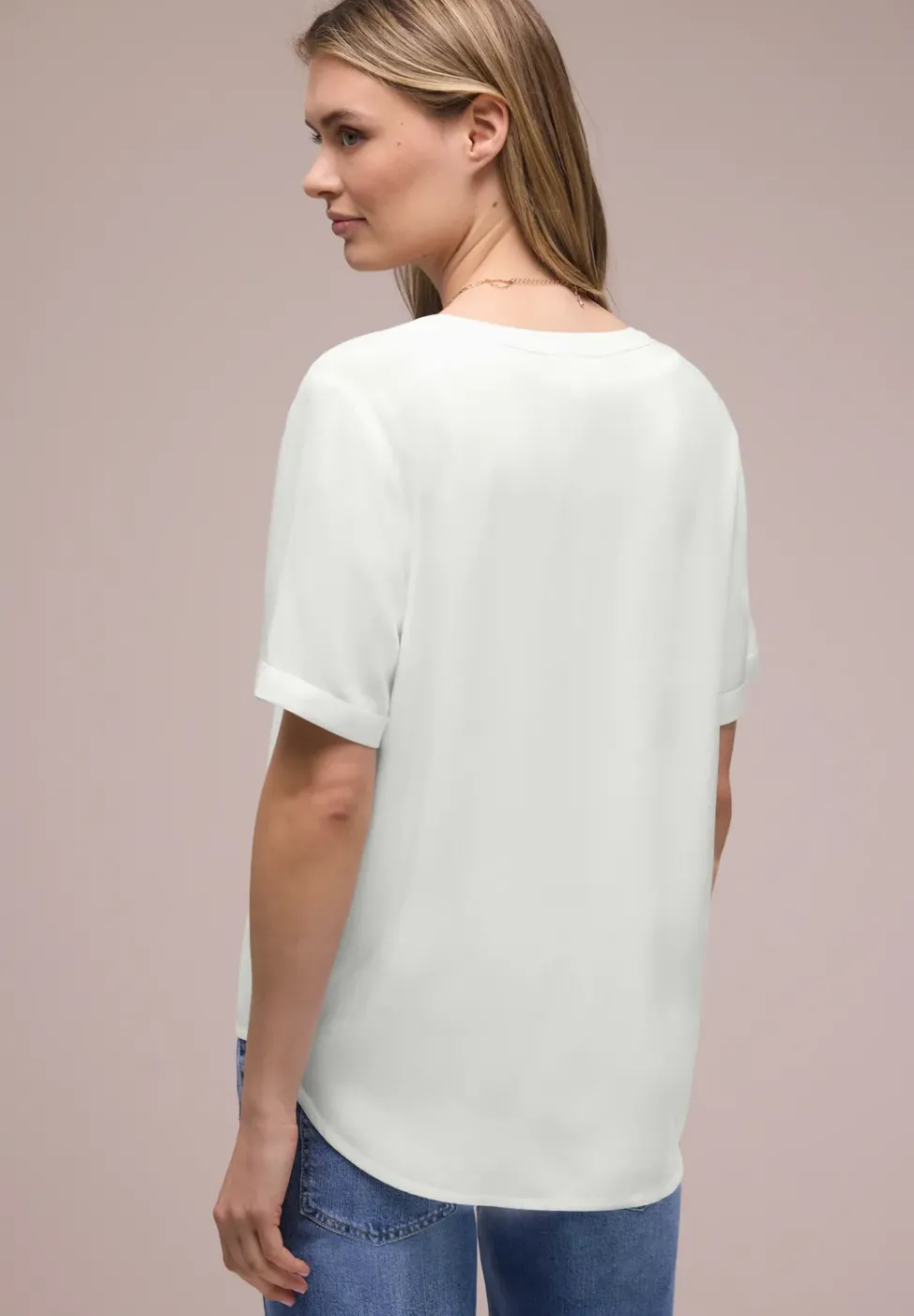 Kurzarm Bluse mit Turn-Up