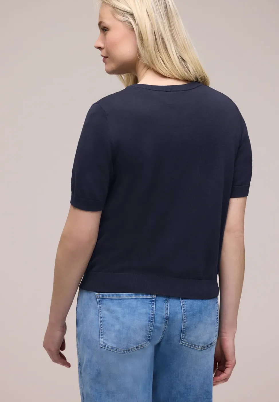 Kurzarm Cardigan mit Rundhals