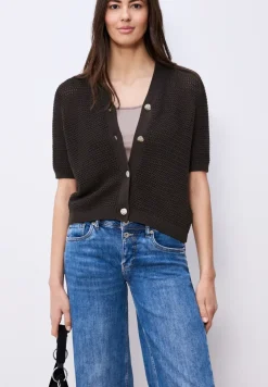 Kurzarm Cardigan mit V-Neck und Struktur