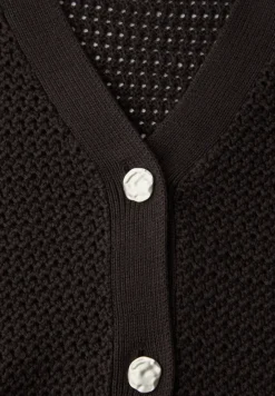 Kurzarm Cardigan mit V-Neck und Struktur