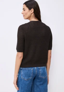 Kurzarm Cardigan mit V-Neck und Struktur