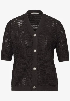 Kurzarm Cardigan mit V-Neck und Struktur