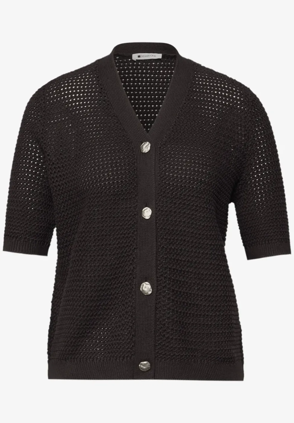 Kurzarm Cardigan mit V-Neck und Struktur