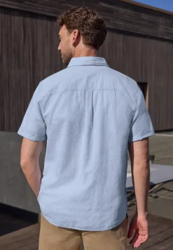 Kurzarm Hemd aus Leinenmix