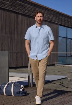 Kurzarm Hemd aus Leinenmix