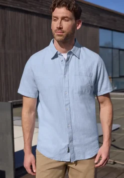 Kurzarm Hemd aus Leinenmix