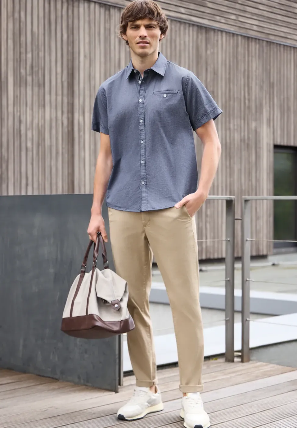 Kurzarm Hemd mit Minimal Print
