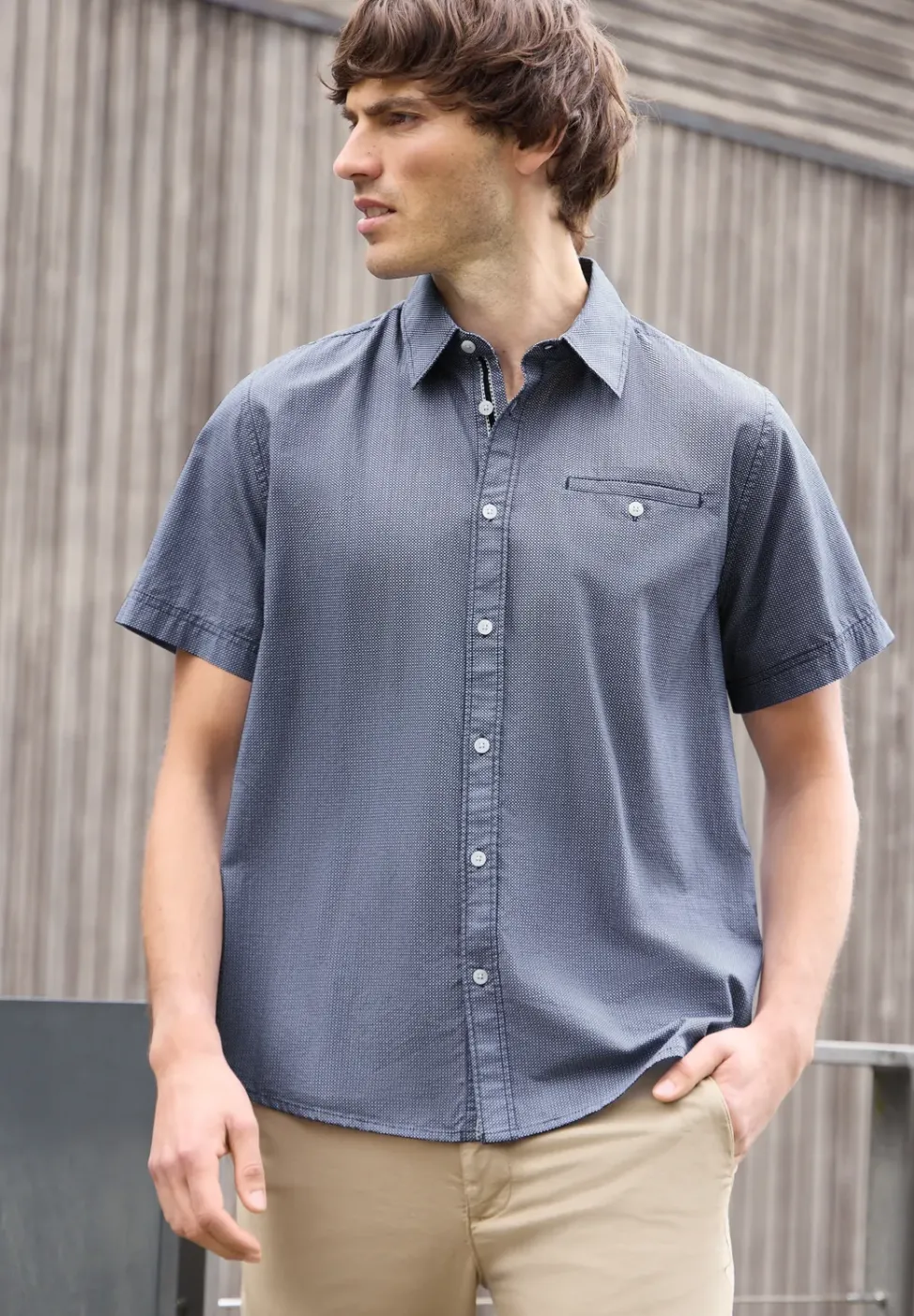 Kurzarm Hemd mit Minimal Print