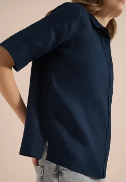 Kurzarm Hemdbluse aus reinem Leinen
