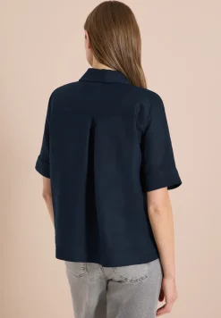 Kurzarm Hemdbluse aus reinem Leinen
