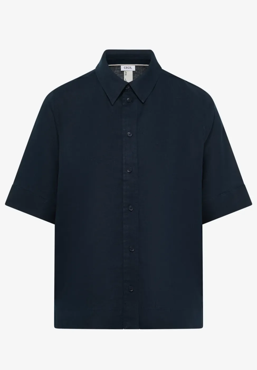 Kurzarm Hemdbluse aus reinem Leinen